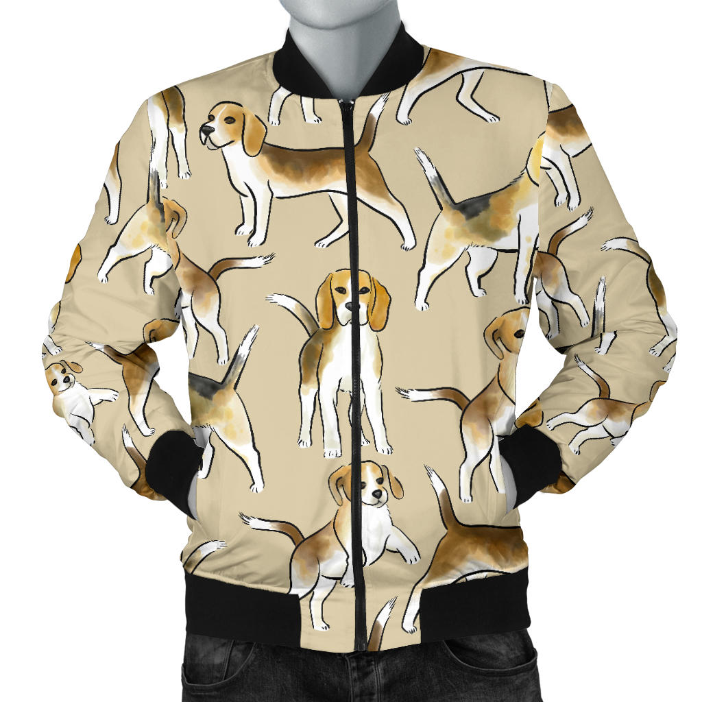 Beagle Pattern Print Design 04 Men Bomber Jacket