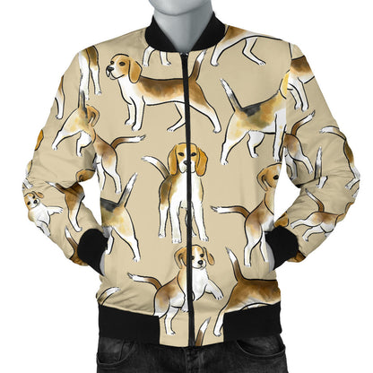 Beagle Pattern Print Design 04 Men Bomber Jacket