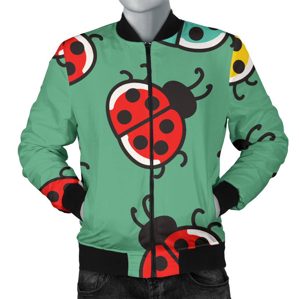 Ladybug Pattern Print Design 02 Men Bomber Jacket