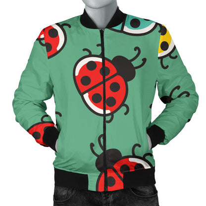 Ladybug Pattern Print Design 02 Men Bomber Jacket
