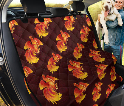 Rooster Pattern Print Design A04 Rear Dog Car Seat Cover Hammock