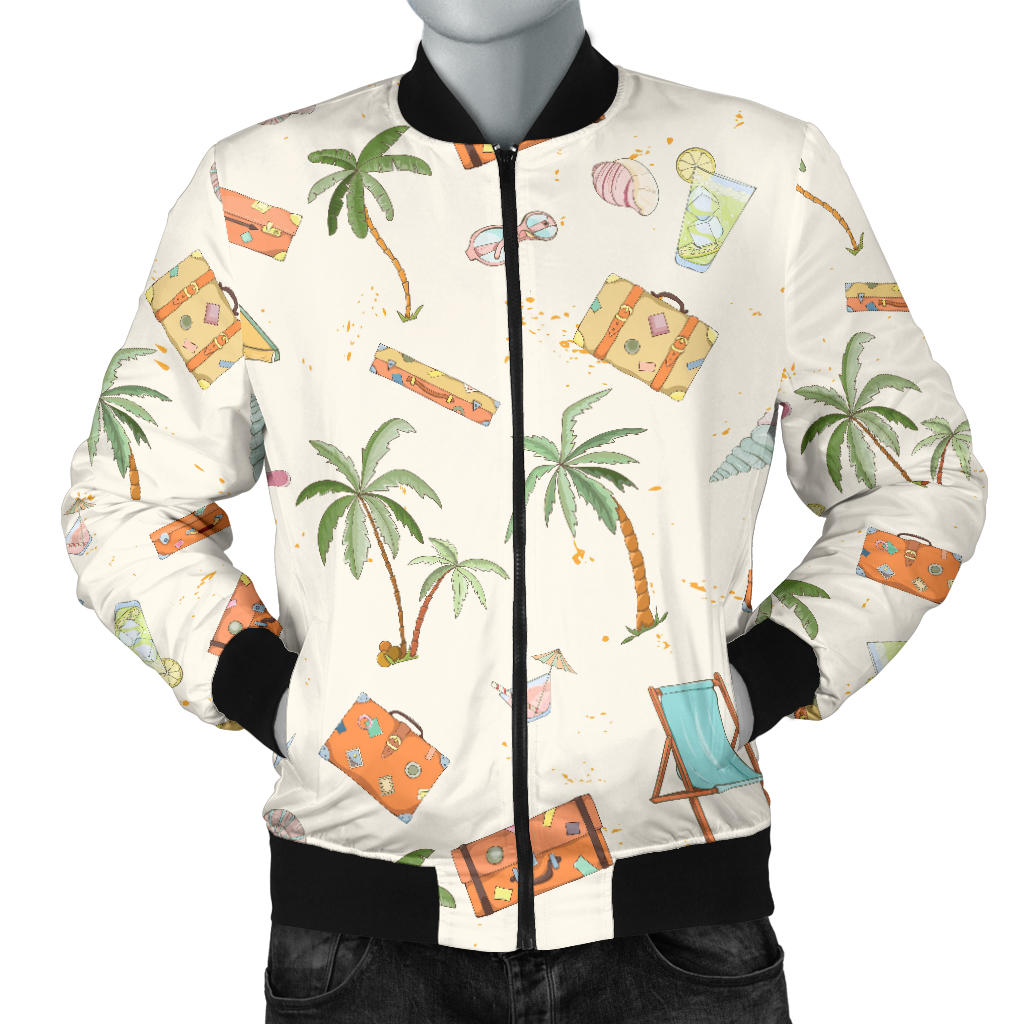 Beach Themed Pattern Print Design 05 Men Bomber Jacket