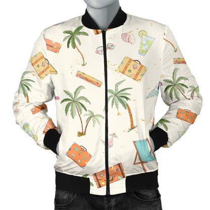 Beach Themed Pattern Print Design 05 Men Bomber Jacket
