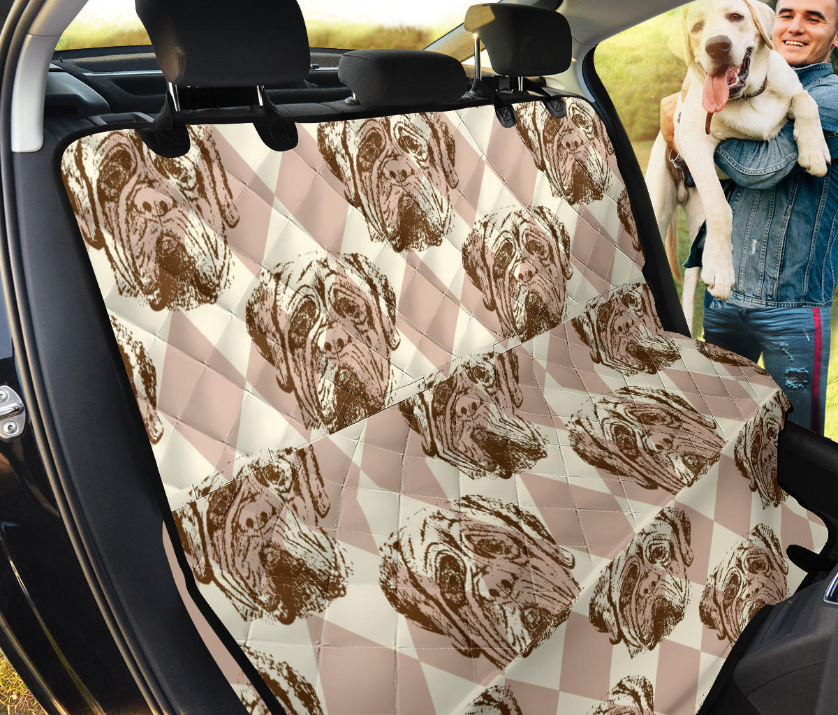 Mastiffs Pattern Print Design 01 Rear Dog Car Seat Cover Hammock