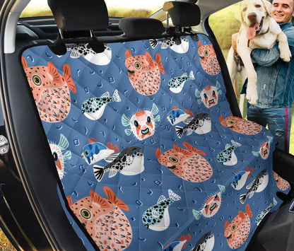 Fugu Pattern Print Design 02 Rear Dog Car Seat Cover Hammock