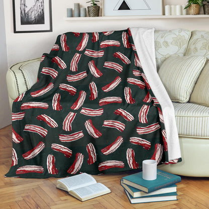 Bacon Pattern Print Design 02 Premium Blanket