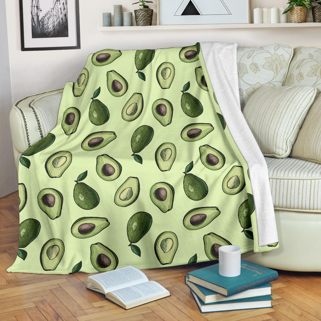 Avocado Pattern Print Design 02 Premium Blanket