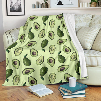 Avocado Pattern Print Design 02 Premium Blanket