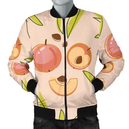 Peach Pattern Print Design A01 Men Bomber Jacket