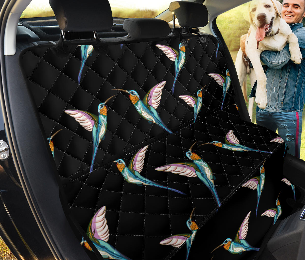 Hummingbird Pattern Print Design 06 Rear Dog Car Seat Cover Hammock