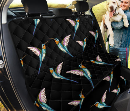 Hummingbird Pattern Print Design 06 Rear Dog Car Seat Cover Hammock