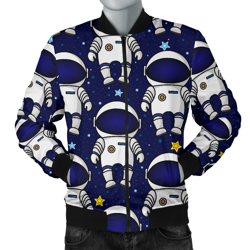 Astronaut Pattern Print Design 01 Men Bomber Jacket
