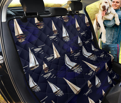 Sailing Ships Pattern Print Design A05 Rear Dog Car Seat Cover Hammock