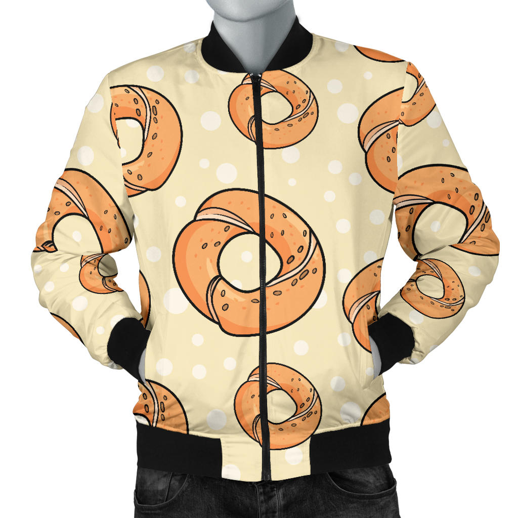 Bagel Pattern Print Design 03 Men Bomber Jacket