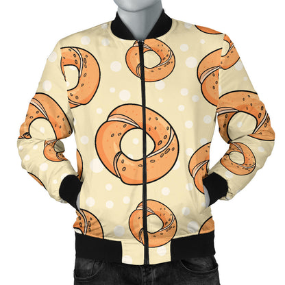 Bagel Pattern Print Design 03 Men Bomber Jacket