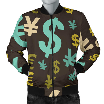 Money Pattern Print Design 01 Men Bomber Jacket