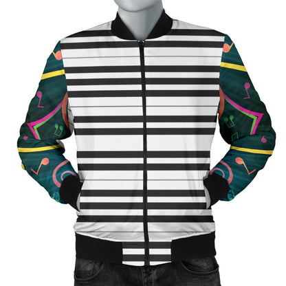 Piano Pattern Print Design 01 Men Bomber Jacket