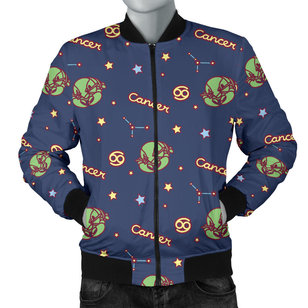 Cancer Zodiac Pattern Print Design 03 Men Bomber Jacket