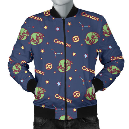 Cancer Zodiac Pattern Print Design 03 Men Bomber Jacket