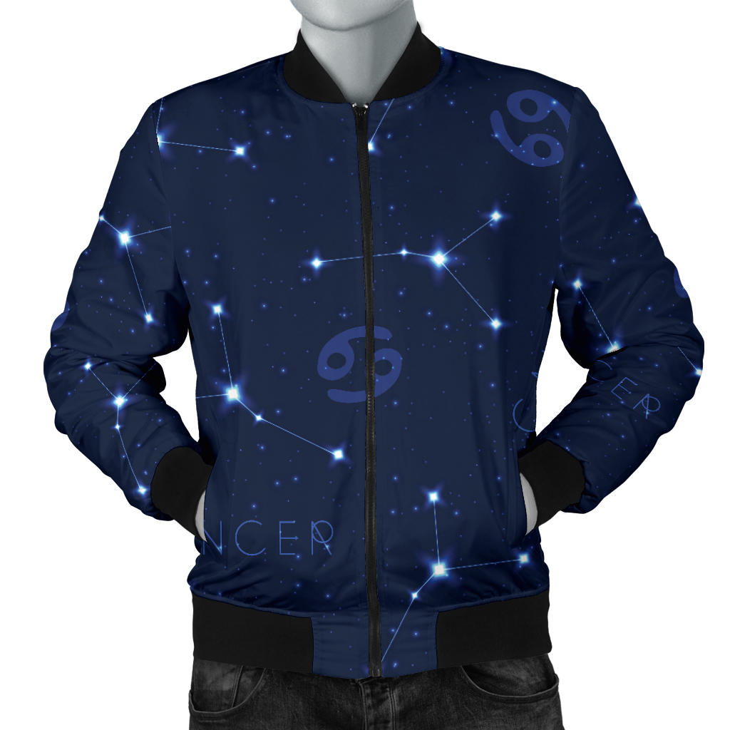 Cancer Zodiac Pattern Print Design 05 Men Bomber Jacket