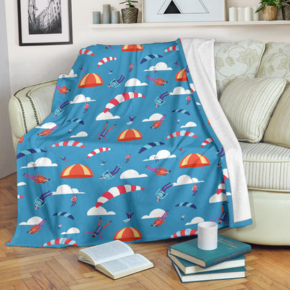 Skydiving Pattern Print Design 03 Premium Blanket