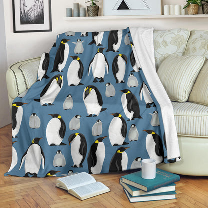 Penguin Pattern Print Design A03 Premium Blanket