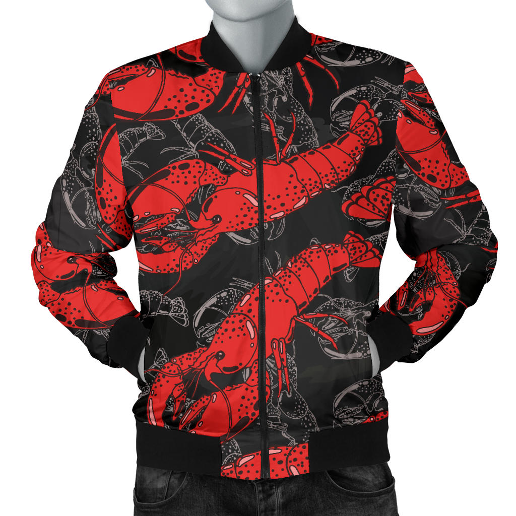 Lobster Pattern Print Design 04 Men Bomber Jacket