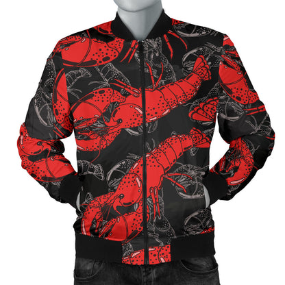 Lobster Pattern Print Design 04 Men Bomber Jacket