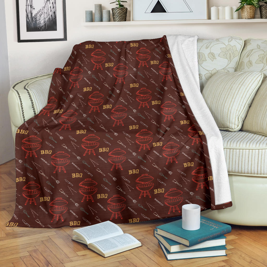 Barbecue Pattern Print Design 01 Premium Blanket