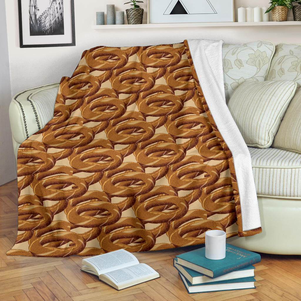 Bagel Pattern Print Design 02 Premium Blanket