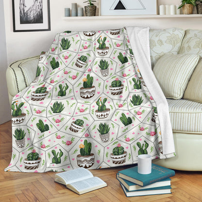 Cactus Pattern Print Design 04 Premium Blanket