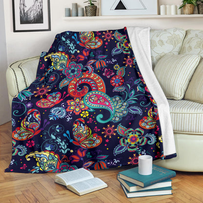 Paisley Boho Pattern Print Design A06 Premium Blanket