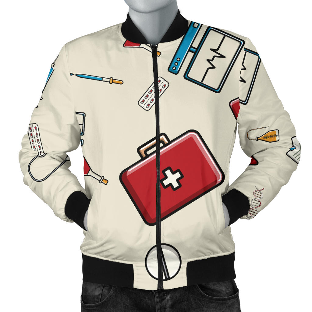 Nurse Pattern Print Design A04 Men Bomber Jacket