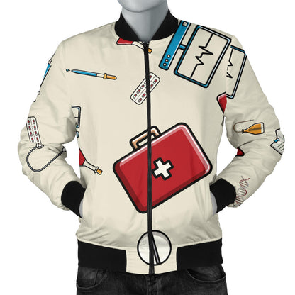 Nurse Pattern Print Design A04 Men Bomber Jacket