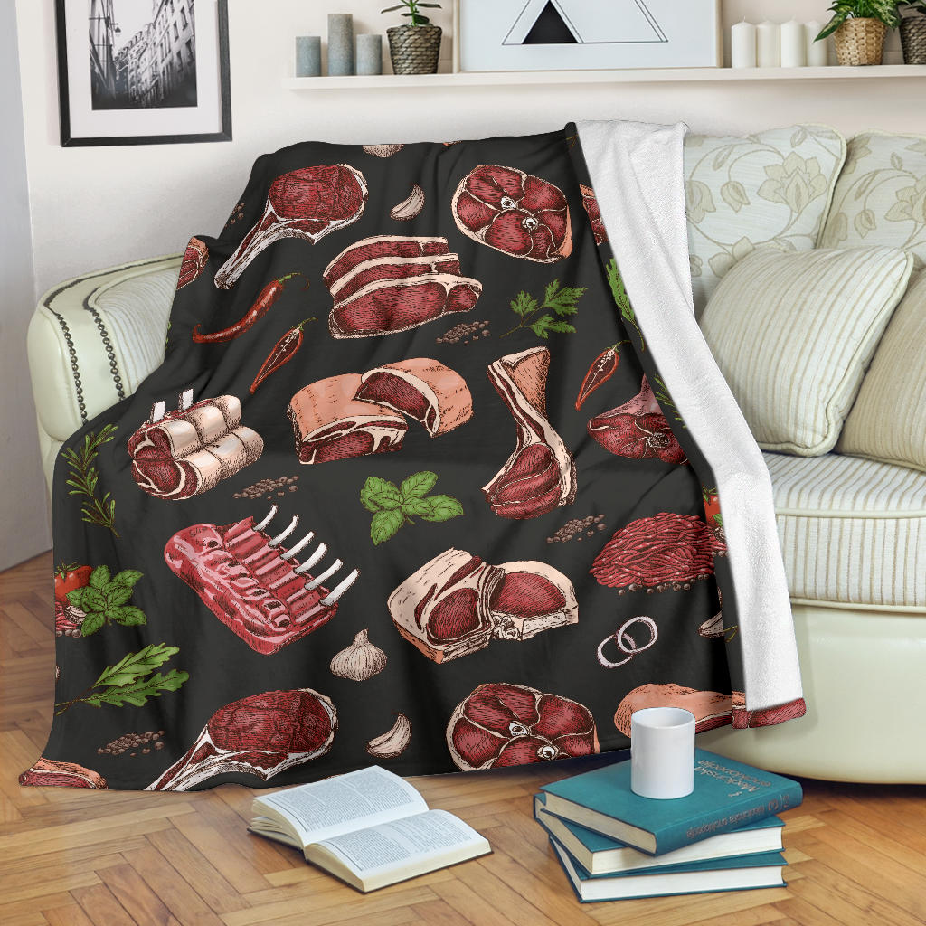 Meat Pattern Print Design 02 Premium Blanket