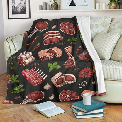 Meat Pattern Print Design 02 Premium Blanket