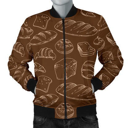 Bread Pattern Print Design 02 Men Bomber Jacket