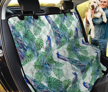 Peacock Pattern Print Design A02 Rear Dog Car Seat Cover Hammock
