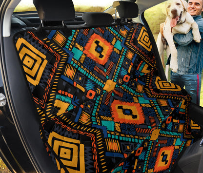 Kente Pattern Print Design 04 Rear Dog Car Seat Cover Hammock