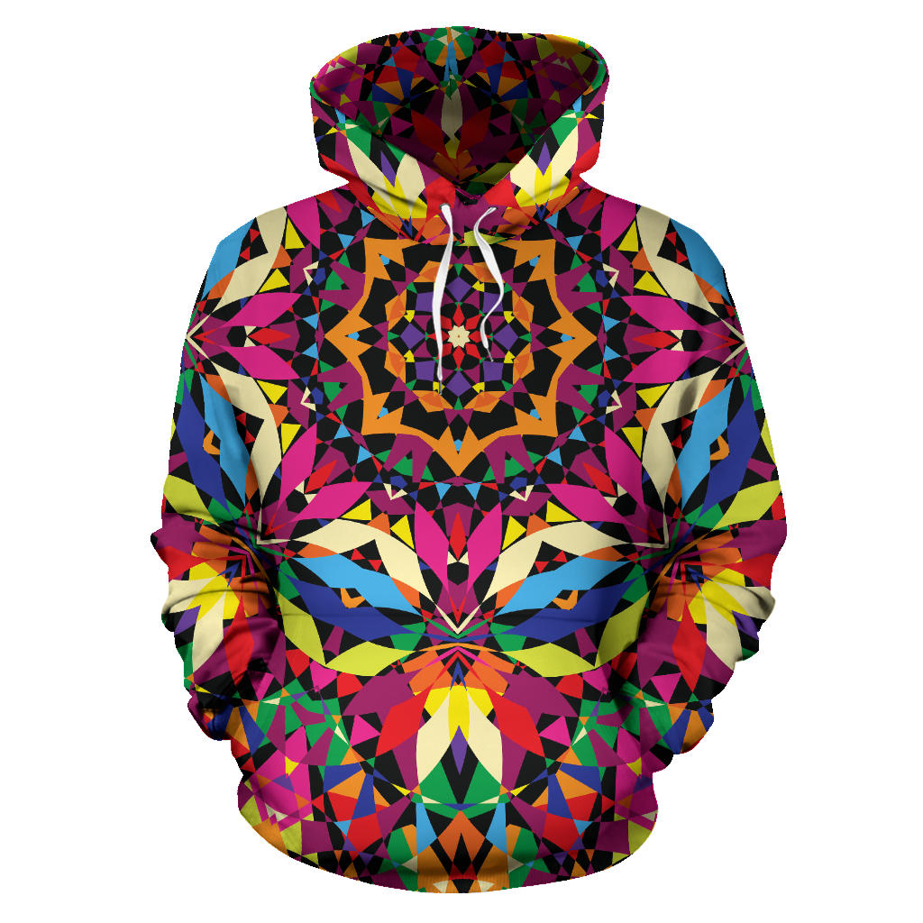 Kaleidoscope Pattern Print Design 02 Pullover Hoodie