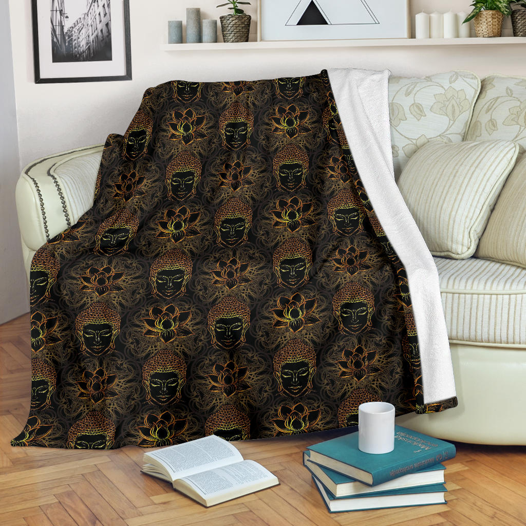 Buddha Pattern Print Design 03 Premium Blanket