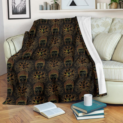 Buddha Pattern Print Design 03 Premium Blanket