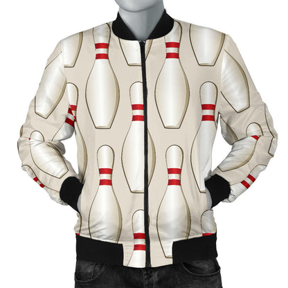 Bowling Pin Pattern Print Design 01 Men Bomber Jacket