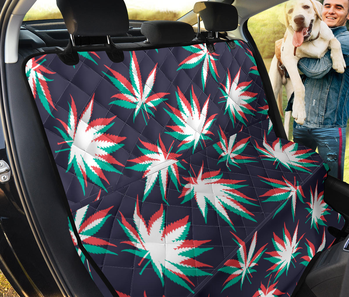 Pot Leaf Pattern Print Design A01 Rear Dog Car Seat Cover Hammock