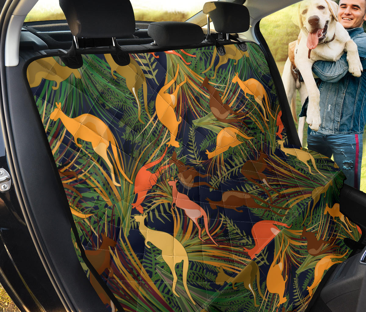 Kangaroos Pattern Print Design 07 Rear Dog Car Seat Cover Hammock