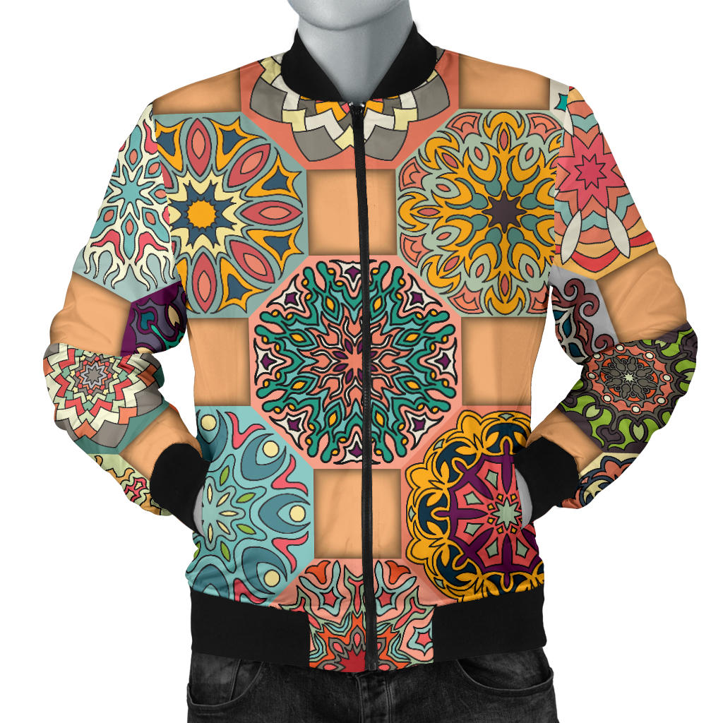 Boho Pattern Print Design 07 Men Bomber Jacket