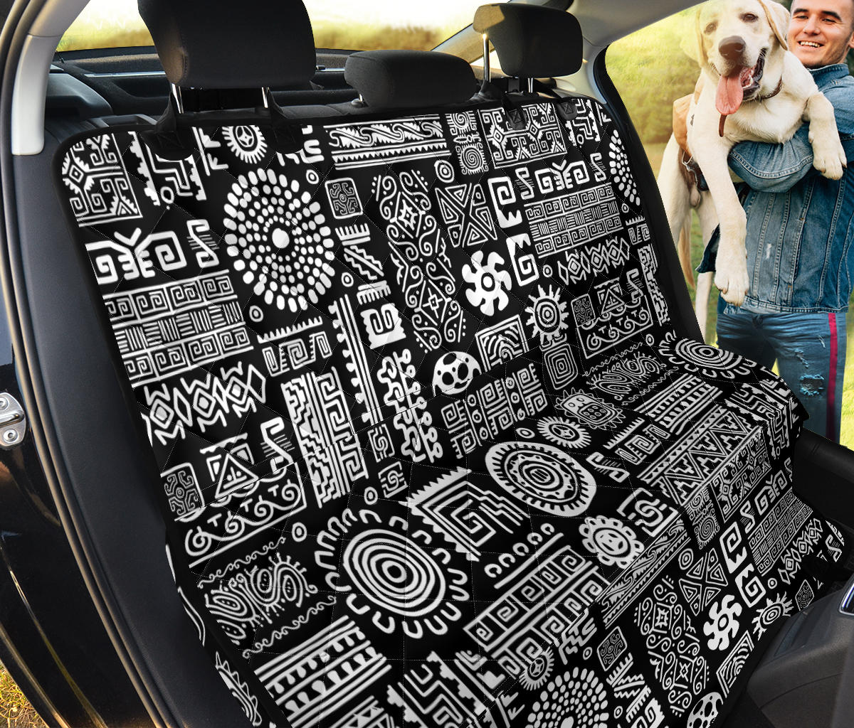 Polynesian Pattern Print Design A02 Rear Dog Car Seat Cover Hammock