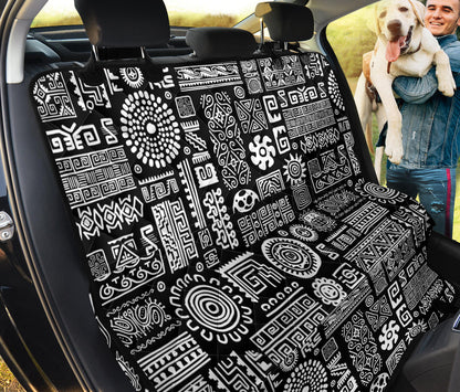 Polynesian Pattern Print Design A02 Rear Dog Car Seat Cover Hammock