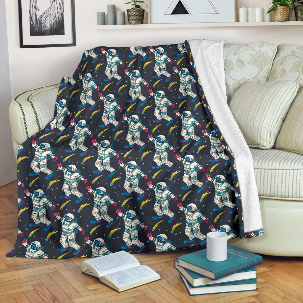 Astronaut Pattern Print Design 04 Premium Blanket