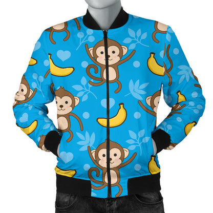Monkey Pattern Print Design 05 Men Bomber Jacket